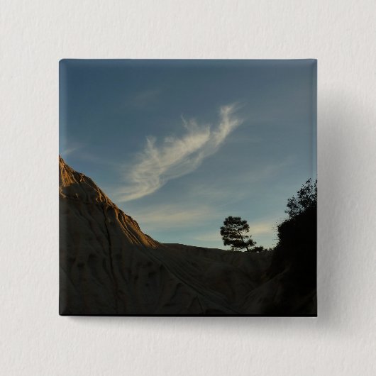 Lone Torrey Pine California Sunset Landschap Vierkante Button 5,1 Cm (Voorkant)