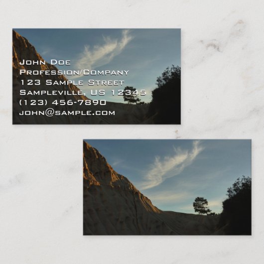 Lone Torrey Pine California Sunset Landschap Visitekaartje (Voorkant / Achterkant)