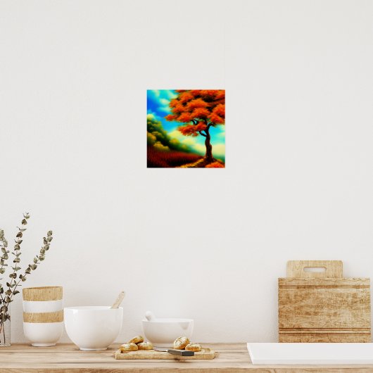 Lone Tree by the Forest Poster (Keuken)