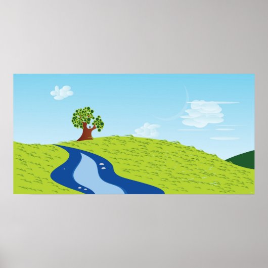 Lone Tree Illustration Poster (Voorkant)