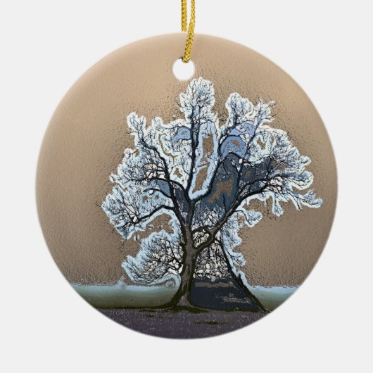 LONE TREE KERAMISCH ORNAMENT (Voorkant)