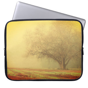 Lone Tree op Misty Morning Laptop Sleeve