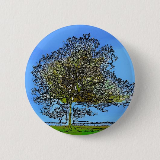 LONE TREE RONDE BUTTON 5,7 CM (Voorkant)