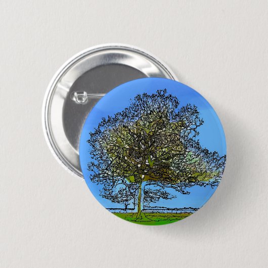 LONE TREE RONDE BUTTON 5,7 CM (Voorkant /achterkant)