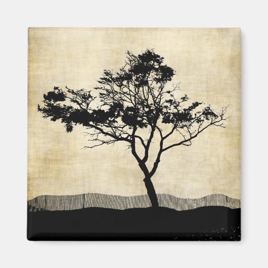 Lone Tree Silhouet Magnet (Voorkant)