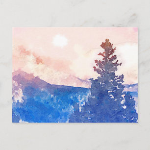 Lone Tree-Waterverf Briefkaart