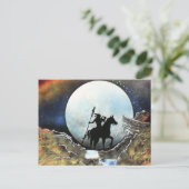 Lone Warrior onder de maan Briefkaart (Staand voorkant)