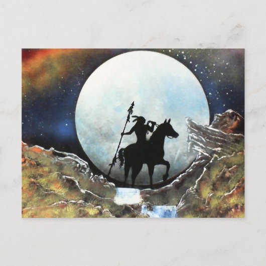Lone Warrior onder de maan Briefkaart (Voorkant)