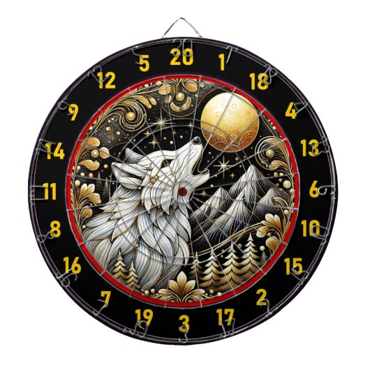 Lone White Wolf belichaamt wilde geest Dartbord (Voorkant)