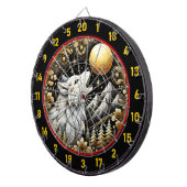 Lone White Wolf belichaamt wilde geest Dartbord (Voorkant Rechts)