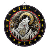 Lone White Wolf Echoes kracht veerkracht Dartbord (Voorkant)