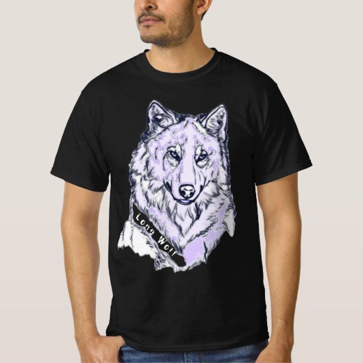 Lone Wolf Amethyst Paarse T-shirt (Voorkant)