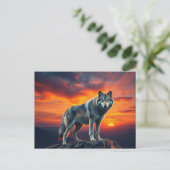 Lone Wolf at Sunset Briefkaart (Staand voorkant)