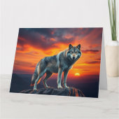 Lone Wolf at Sunset Kaart (Voorkant)