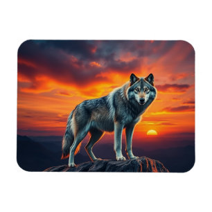 Lone Wolf at Sunset Magneet