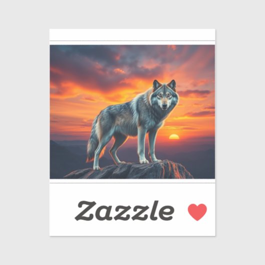 Lone Wolf at Sunset Sticker (Vel)