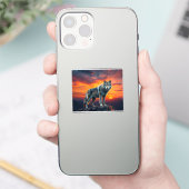 Lone Wolf at Sunset Sticker (Telefoon)
