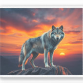 Lone Wolf at Sunset Sticker (Voorkant)