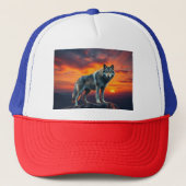 Lone Wolf at Sunset Trucker Pet (Voorkant)