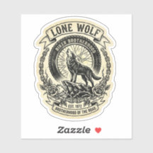 Lone Wolf Biker Brotherhood Vintage Sticker