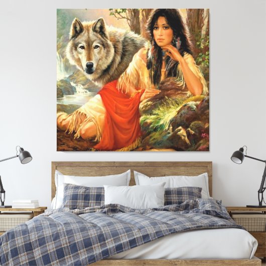 Lone Wolf Canvas Afdruk (Insitu (Slaapkamer))