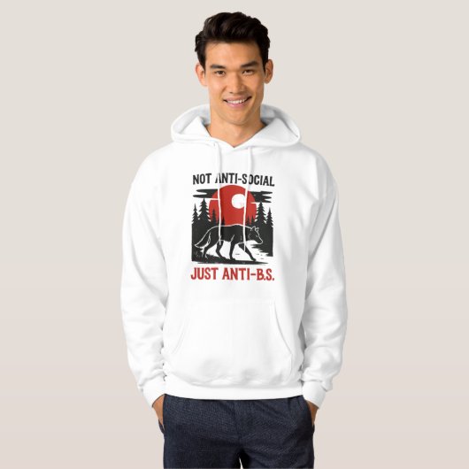 Lone Wolf Code – Not Anti-Social, Just Anti-B.S. Hoodie (Voorkant volledig)