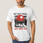 Lone Wolf Code – Not Anti-Social, Just Anti-B.S. T-shirt (Voorkant)