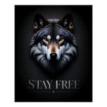 Lone Wolf Design - Blijf gratis Poster