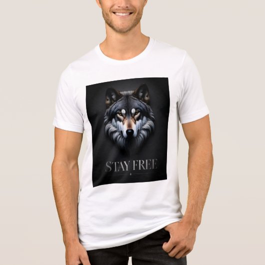 Lone Wolf Design - Blijf gratis Tri-Blend Shirt (Voorkant)