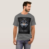 Lone Wolf Design - Blijf Vrij T-Shirt (Voorkant volledig)