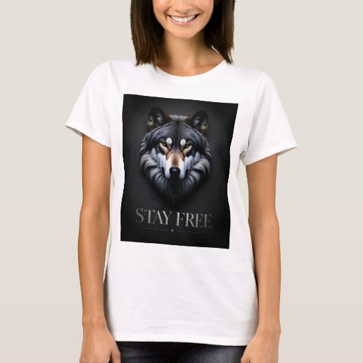 Lone Wolf Design - Blijf Vrij T-Shirt (Voorkant)