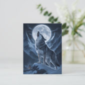 Lone Wolf domineert Snowy Summit Briefkaart (Staand voorkant)