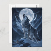 Lone Wolf domineert Snowy Summit Briefkaart (Voorkant / Achterkant)