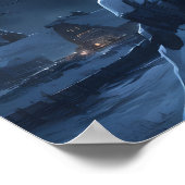 Lone Wolf domineert Snowy Summit Poster (Hoek)