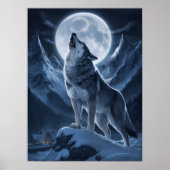 Lone Wolf domineert Snowy Summit Poster (Voorkant)