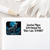 Lone Wolf en Full Moon Zwart en Blauw Etiket (Insitu)