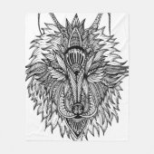 Lone Wolf Fleece Deken (Voorkant)