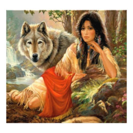 Lone wolf foto afdruk