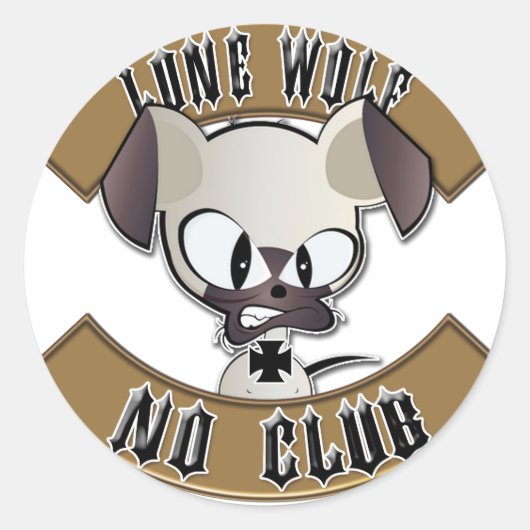Lone Wolf Geen Club Ronde Sticker (Voorkant)