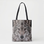 Lone Wolf Geometric Portrait Canvas tas (Voorkant)