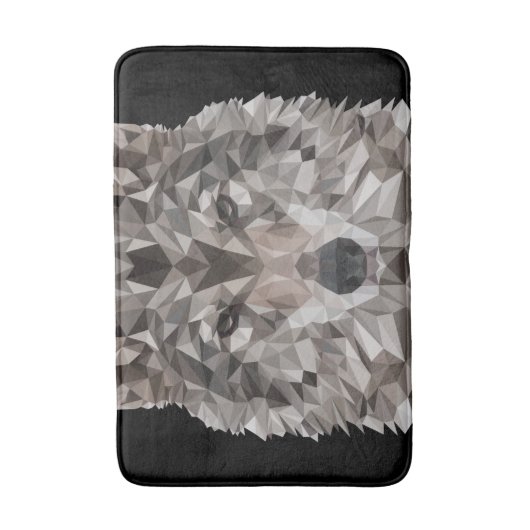 Lone Wolf geometrisch portret Badmat (Voorkant Verticaal)