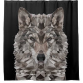 Lone Wolf geometrisch portret Douchegordijn (Voorkant)
