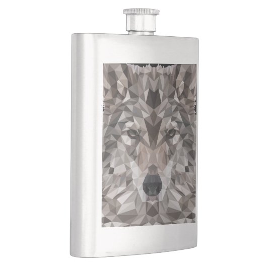 Lone Wolf geometrisch portret Flacon (Rechts)