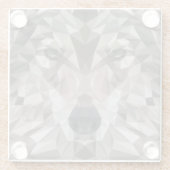 Lone Wolf geometrisch portret Glazen Onderzetter (Achterkant)