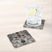 Lone Wolf geometrisch portret Kartonnen Onderzetters (Insitu)