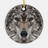 Lone Wolf geometrisch portret Keramisch Ornament (Voorkant)