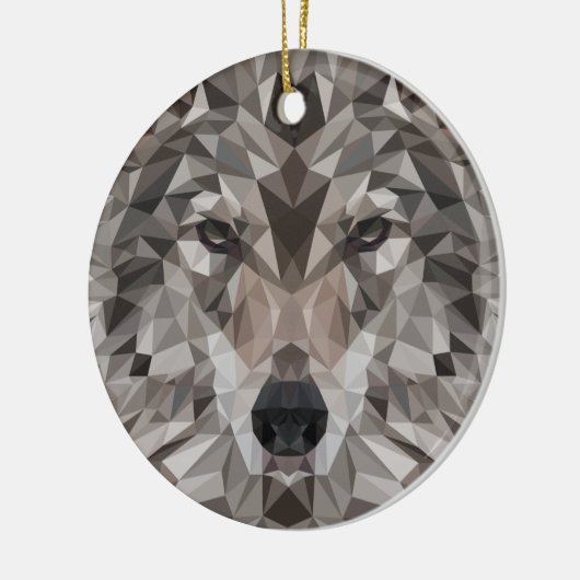 Lone Wolf geometrisch portret Keramisch Ornament (Links)