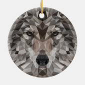 Lone Wolf geometrisch portret Keramisch Ornament (Achterkant)