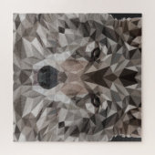 Lone Wolf geometrisch portret Legpuzzel (Horizontaal)