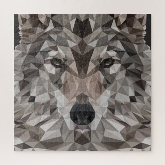 Lone Wolf geometrisch portret Legpuzzel (Verticaal)